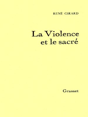 cover image of La Violence et le Sacré